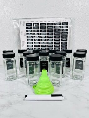 13 Glass Spice Jar Set
